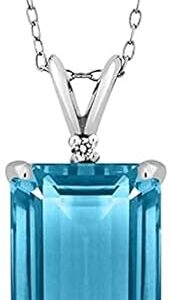 Geometric Blue Cubic Zirconia Pendant Women's Jewelry