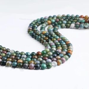 60Pcs Natural Indian Agate Beads .25" Round Gemstone Loose Beads Women's Jewelry Supply