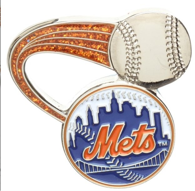 New York Mets MLB Baseball Team Logo Hat Lapel Pin about 1" - Image 2